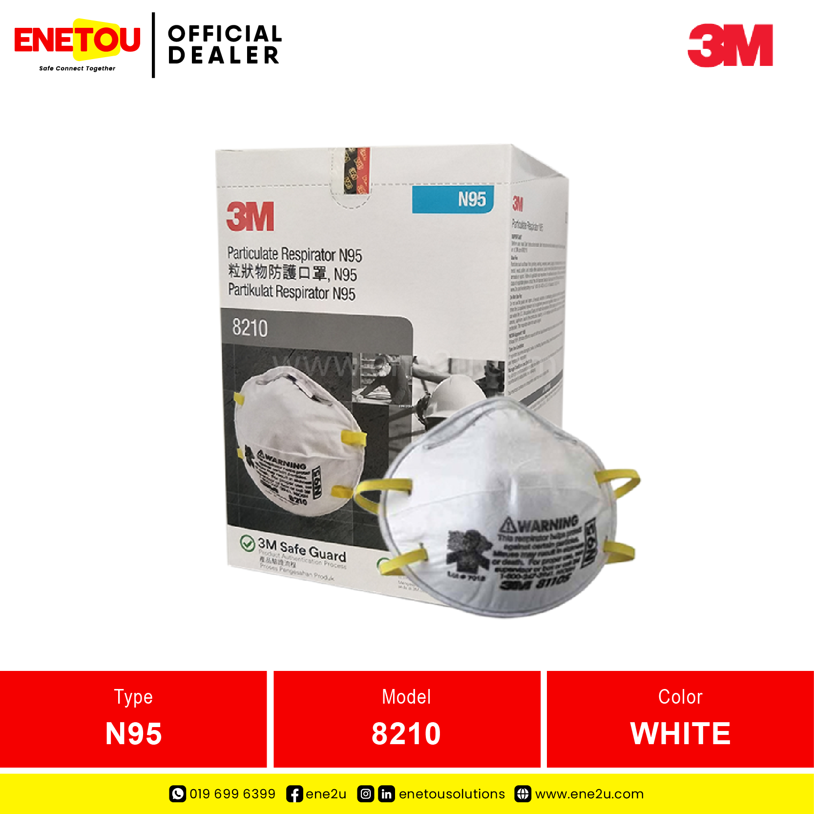 3M 8210 N95 PARTICULATE RESPIRATOR (1 BOX 20 PCS)